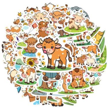 Imagem de 70 peças de adesivos de animais pastorais de natureza de fazenda de vaca brinquedos de recompensa de professores divertidos para laptop, bagagem, álbum de recortes, diário, adesivo, faça você mesmo