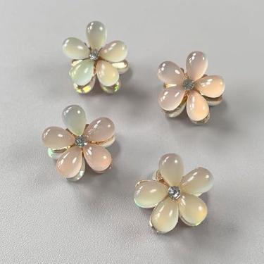 Imagem de 4 peças Samll Flower Hair Claws Hair Clips Headwear Women Hair Accessories, Bege