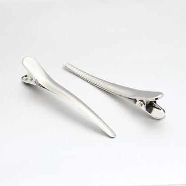 Imagem de 50 peças de grampos de cabelo de bico de pato de ferro presilhas de metal jacaré dentes suportes para penteados femininos fabricação de joias, 60 mm de comprimento
