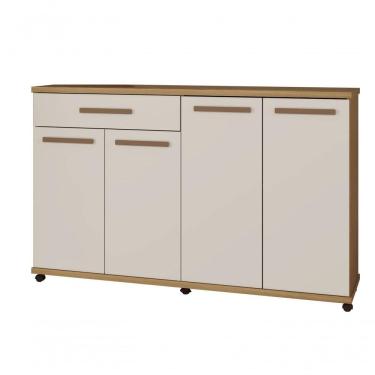 Imagem de Balcão De Cozinha 4 Portas 1 Gaveta Campinas Arte Móveis Cinamomo/off White