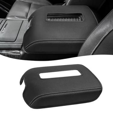 Imagem de Eaglecover Capa de apoio de braço do console central para GMC Sierra e Chevrolet Silverado 2014-2018, Tahoe & Yukon & Suburban 2015-2019, assento de balde, protetor de braço de carro, costura preta e