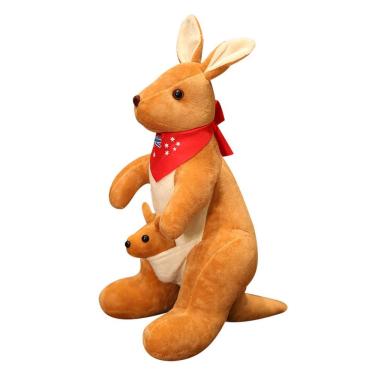 Imagem de Boneca de pelúcia, desenho animado, canguru com bebê Joey, 45 cm, macio