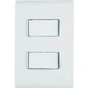 Imagem de Conjunto 4x2 2 Interruptores Simples Tramontina Liz 10 A 250 V Branco