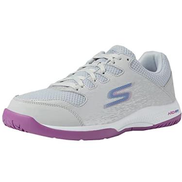 Imagem de Skechers Tênis feminino Go Train Arch Fit Viper Court-Pickleball, Cinza/roxo, 34