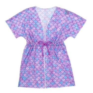 Imagem de Saída De Praia Infantil Menina Vestido Tule Verão Com Cordão - Fofotin