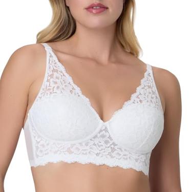 Imagem de Maidenform Sutiã sem fio conversível de renda Pure Comfort DM1188, Branco, 38C
