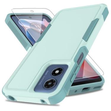 Imagem de Capa de telefone yuanming Moto G Play 2024 Military Grade Verde