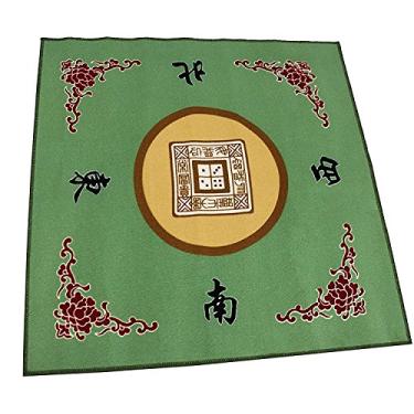 Imagem de Toalha de mesa de 80 cm – Tapete de mesa antiderrapante para jogo Mahjong/pôquer/dominós/cartas, verde