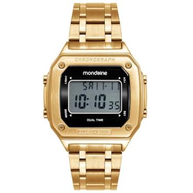 Imagem de Mondaine Relógio Masculino Dourado Aço Digital Quadrado LCD