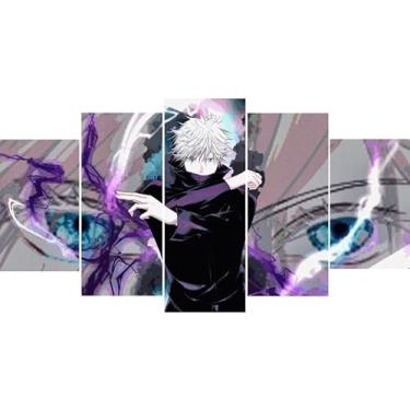 Imagem de Kit quadro decorativo 5 peças 95x60cm Gogo Jujutsu Anime