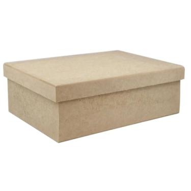 Imagem de Caixa Organizadora Lisa em MDF 30x20x10 cm com Tampa – Caixa Multiuso Decorativa para Armazenamento e Artesanato