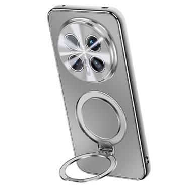 Imagem de LTLMYDAM Capa magnética para Honor Magic 8 Pro/8, capa fosca ultrafina à prova de choque com suporte de anel giratório, cinza, 8 Pro