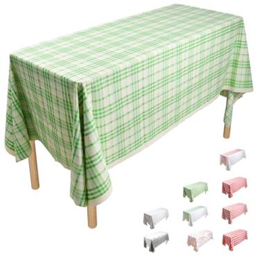 Imagem de ZGP (Grade verde) 137 x 213 cm, 10 peças de toalha de mesa de PE puro descartável, toalhas de mesa para festas, piquenique, casamento, toalhas de mesa decorativas, retângulo, capa de plástico branco