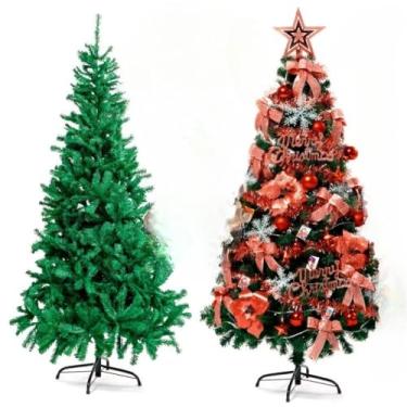 Imagem de Árvore de Natal Grande 1.50m a 1.80m Luxuosa - Decoração Completa para Família com Efeito Nevada | Presente Premium para Ceia de Natal(180 CM 600 GALHOS PE DE FERRO)