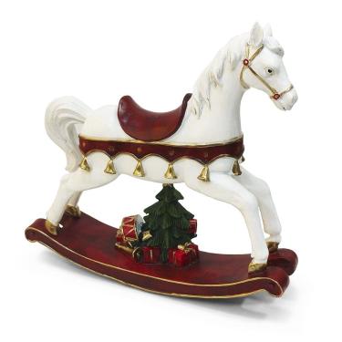 Imagem de Cavalo de Balanço Natalino em Resina 24x28cm