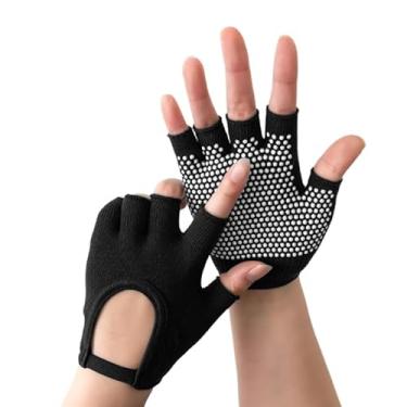 Imagem de Luvas de ioga para mulheres, luvas antiderrapantes de pilates de meio dedo para academia, exercícios, treino e musculação