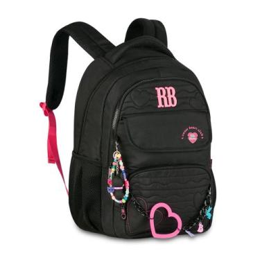 Imagem de Mochila de Costas Heart Beats 17,5" RB27015 - Rebecca Bonbon, Preto