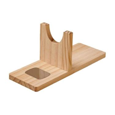 Imagem de Baoblaze Suporte de madeira para cola quente, mantenha a cola termofusível organizada, suporte universal de madeira para entusiastas de bricolagem, com Almofada de Gotejamento Média