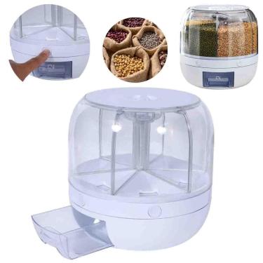 Imagem de Dispenser De Grãos Cereais Arroz Combo 6 Divisões Giratório
