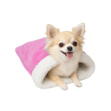 Imagem de Saco de Dormir com Sherpa Caminha de Dormir para Pet de Pequeno Porte Cães, Gatos e Roedores (PINK)
