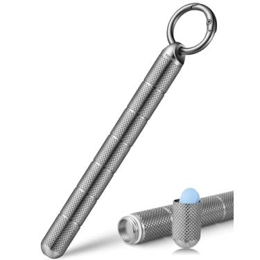 Imagem de TISUR Porta-pílulas de titânio pequeno de metal, organizador de pílulas, recipiente portátil à prova d'água, caixa de garrafa de comprimidos de viagem para bolsa (1 cm com 7 compartimentos separados)