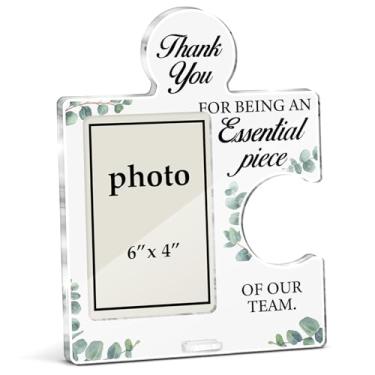 Imagem de XFFJGVR Porta-retrato para presentes de agradecimento da equipe, presente de agradecimento para colegas de trabalho, melhores presentes de equipe de todos os tempos, porta-retratos de acrílico, para