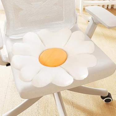 Imagem de Almofada de flor branca macia, almofada de pétala de 40,6 cm para sofá, cadeira, cama e chão, destaque decorativo