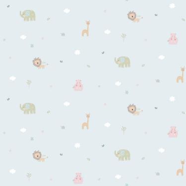 Imagem de Papel De Parede Lullaby Azul Claro 2223 - Rolo 10m X 0,53m