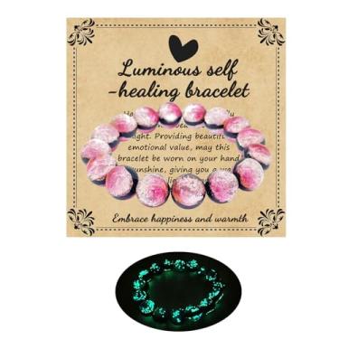 Imagem de Zyuzles Pulseira de vidro Firefly que brilha no escuro pulseira de vidro com tema planeta pulseira de autorcura incentiva presentes de bênção para homens e mulheres, standard, Vidro, Sem Pedra