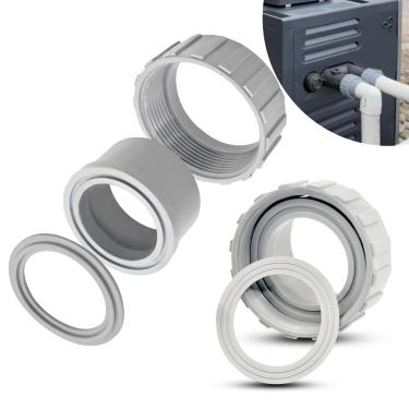 Imagem de BZJUNZE Kit de porca de conector 006723F Flange de aquecedor adequado para peças de aquecedor de piscina Raypak Conector de PVC de 5 cm compatível com aquecedor de piscina Rheem R185A, R265A, R335A