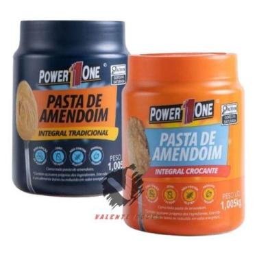 Imagem de Power One Kit 2 Pasta De Amendoim Tradicional E Crocante1kg - powerone