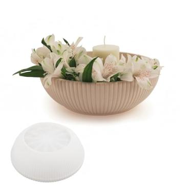 Imagem de SWUAVD Molde de resina de tigela grande, recipiente redondo de silicone de 25,4 cm para suporte de vela de concreto de resina, caixa de bugigangas, vaso de plantas suculentas, banheiro, armazenamento