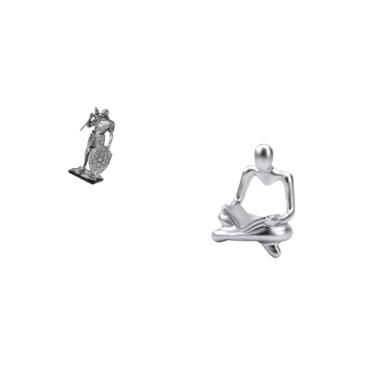 Imagem de Fenteer Estatueta de Arte Abstrata Nórdica de Resina, Cavaleiro Pensador, Escultura para Mesa, Armário, Mesa de Escritório, Peça Central, Decoração de Entrada