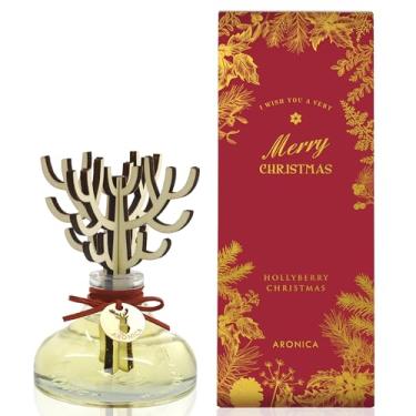 Imagem de Aronica Difusor de árvore de Natal – Difusor de palheta de aroma de Hollyberry para casa, presentes de decoração de Natal de alta qualidade, cheiro de canela e baunilha, itens essenciais de inverno