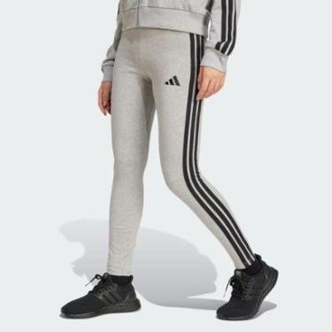 Imagem de Calça Legging Adidas 3 Stripes Feminina Cinza-Feminino