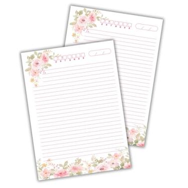 Imagem de Kit 2 Refil De Fichário 80 Folhas Floral Rosa Universitário