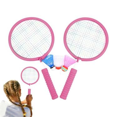 Imagem de Shakven Raquete de badminton para crianças, conjunto de raquetes de badminton para crianças,Raquete de peteca leve - Raquete de pouco peso do quintal fora das petecas que inclui o badminton 3X para
