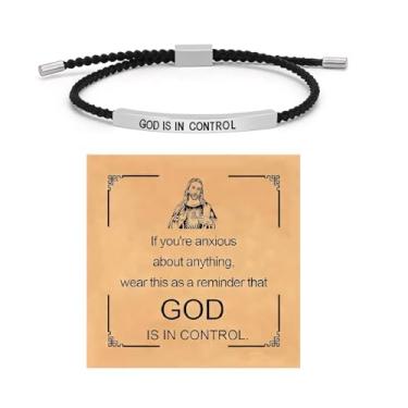 Imagem de Pulseira Don't Let The Hard Days Win Remember Who The F You Are Pulseira God is in Control Pulseiras Let Them Pulseiras Just Breathe Joias Presentes de Amizade, Medium, Latão, Sem Pedra Preciosa