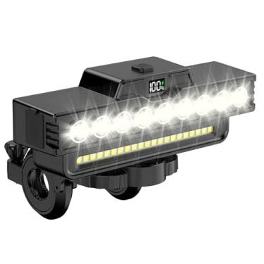 Imagem de Luz de ciclismo – Lâmpada de sino de guidão de bicicleta de 2 modos, equipamento de iluminação de alto brilho, acessórios de ciclismo para adultos à noite montanha estrada