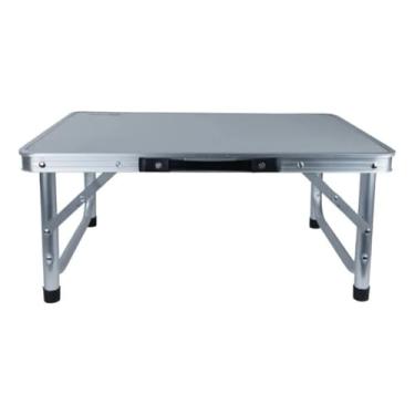 Imagem de Mesa Auxiliar Ajustável, Estrutura em Alumínio, Tampo MDF, 60x45cm, Altura Regulável 26-56cm, Suporta 30kg, para Home Office, Estudo e Sala