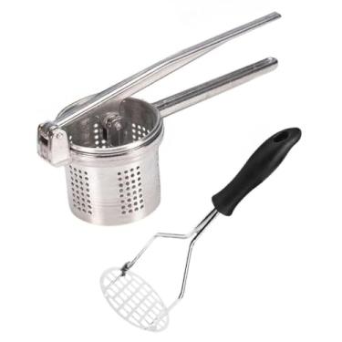 Imagem de Espremedor de Batata com Cabo + Amassador de Batata Manual Inox(Kit completo)