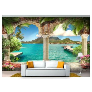 Imagem de Papel De Parede Paisagem Digital Maldivas 3D Dah53 - Você Decora