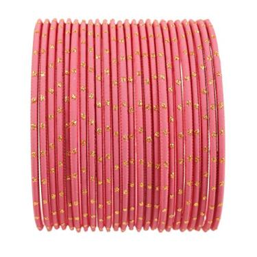 Imagem de Nova coleção de pingentes coloridos da Touchstone, coleção indiana de bollywood, braceletes de tamanho grande, exclusivos da Golden Glaze Conjunto de 24 para mulheres.