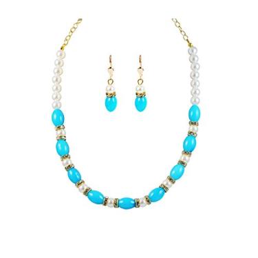 Imagem de Touchstone "Mughal Collection Indian Bollywood Pérolas Sintéticas Rubi Esmeralda Meenakari Enamel Charmoso Grand Bridal Designer Conjunto de Colar de Joias de Casamento para Mulheres.