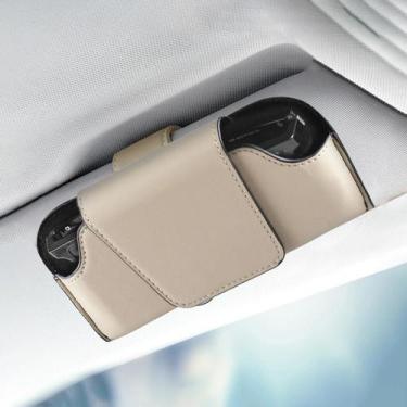 Imagem de Clipe Universal Para Óculos De Sol Em Couro Para Visor De Carro Caixa 