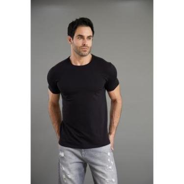 Imagem de Camiseta Masculina Slim em Algodão Pima Manga Curta Dialogo-Masculino