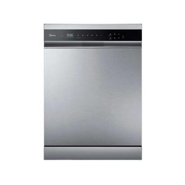 Imagem de Lava Louças de Piso com 14 Serviços Midea SmartHome com 9 Programas de Lavagem Inox - MDWEF1433GSS1