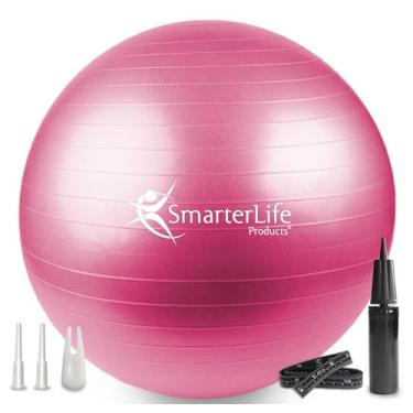 Imagem de Bola de exercícios SmarterLife Bola de ioga para fitness, equilíbrio, estabilidade ou gravidez, bola de ginástica para treino básico, fisioterapia, cadeira de bola de ioga para escritório,