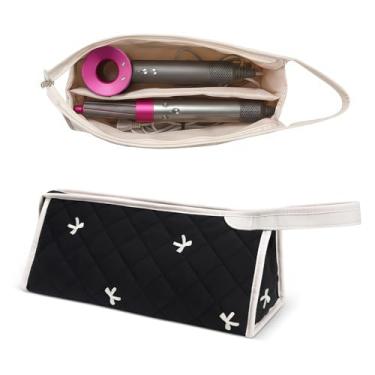 Imagem de idoltimes Bolsa de viagem acolchoada para ferramentas de cabelo, compatível com Dyson Airwrap Styler, estojo organizador floral de algodão portátil para armazenamento de acessórios Shark FlexStyle