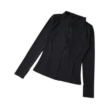 Imagem de Camisa De Yoga Feminina De Manga Longa Slim Fit Para Fitness, Casaco E